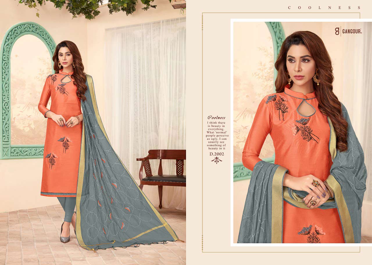 Gangour Blossom Vol 2 Long Slub Casual Wear Suits Gangour Blossom Vol 2 Long Slub Casual Wear Suits